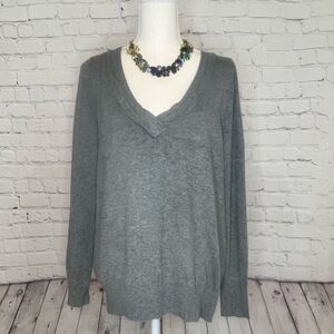 {Lane Bryant} Grey V-neck Sweater